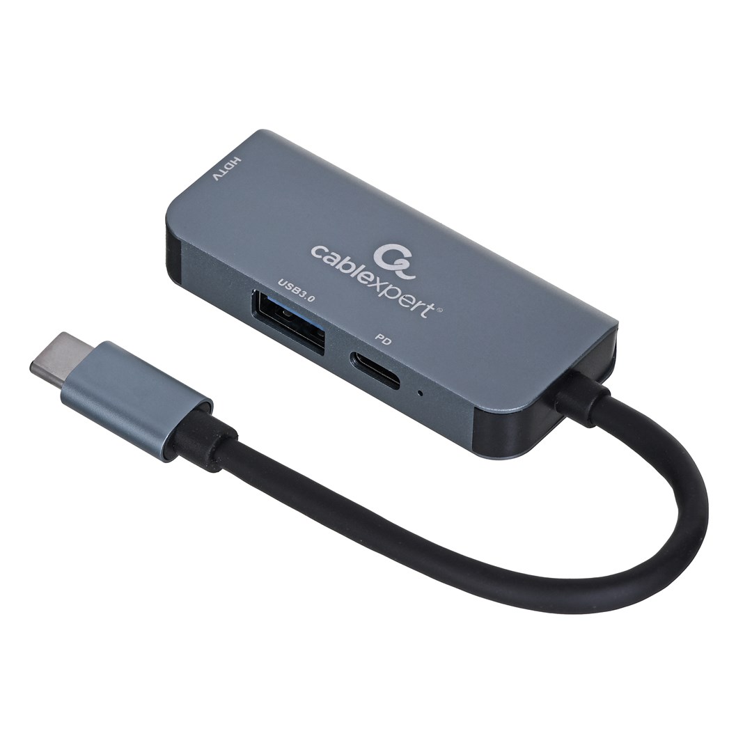 Gembird A-CM-COMBO3-02 laptop dock/port replicator Wired USB 3.2 Gen 1 (3.1 Gen 1) Type-C Silver