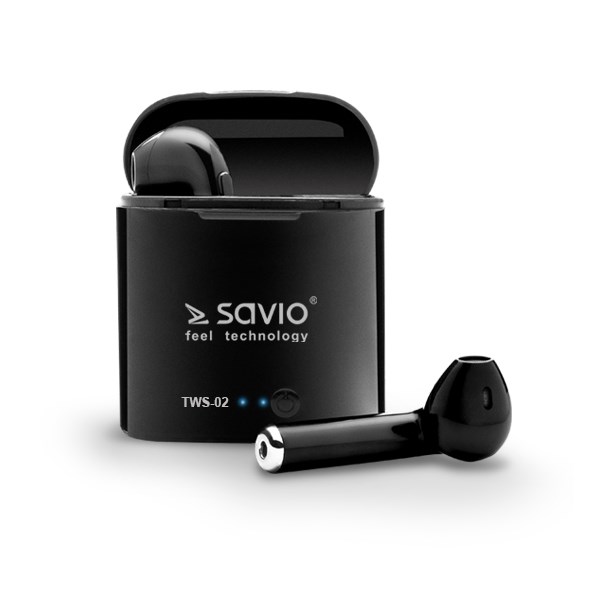 Savio TWS-02 Wireless Bluetooth Earphones Black