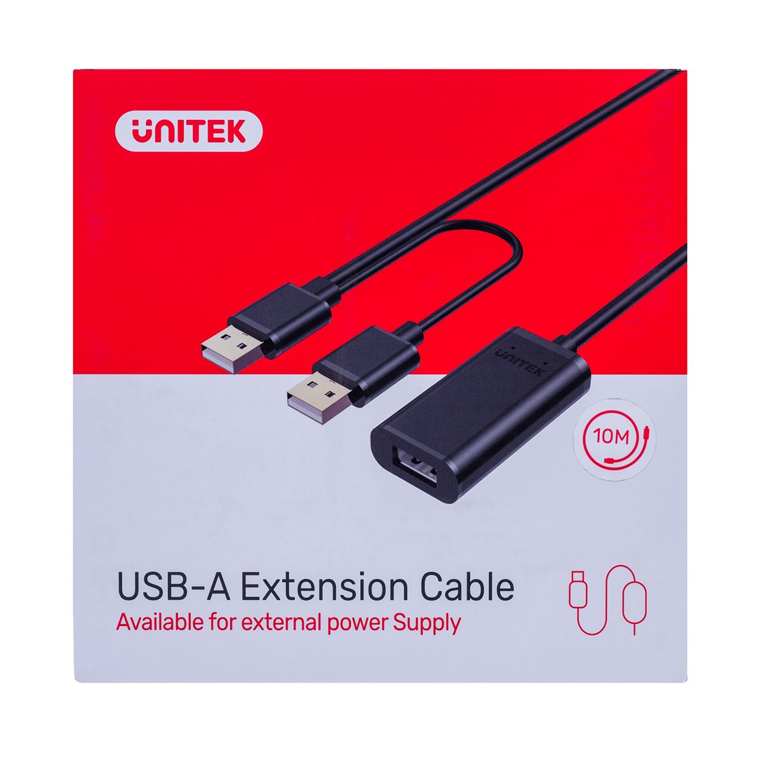 UNITEK Y-278 USB cable USB 2.0 10 m 2 x USB A USB A 0.48 Gbit/s Black