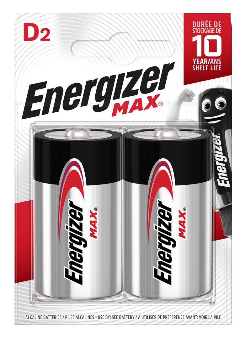 ENERGIZER BATTERY MAX D LR20 2 Pcs. ECO Packaging