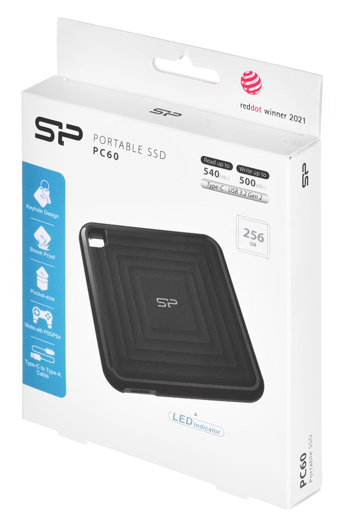 Silicon Power PC60 256 GB USB Type-C 3.2 Gen 2 (3.1 Gen 2) Black