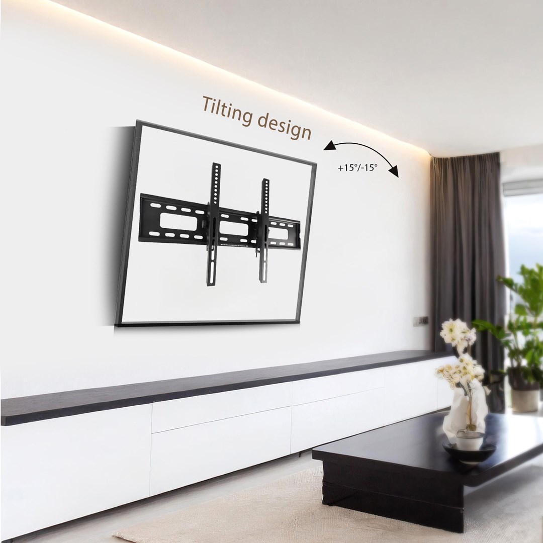 Maclean TV MC-421 Wall Mount Bracket 32 90 VESA 600x400 80kg Tilting Universal Adjustable Spirit Level Accessories Flat Slim
