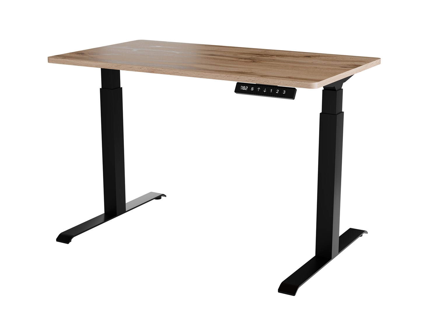 Desk With Electric Height Adjustment MOON 121x67x72-120 Black/Tan