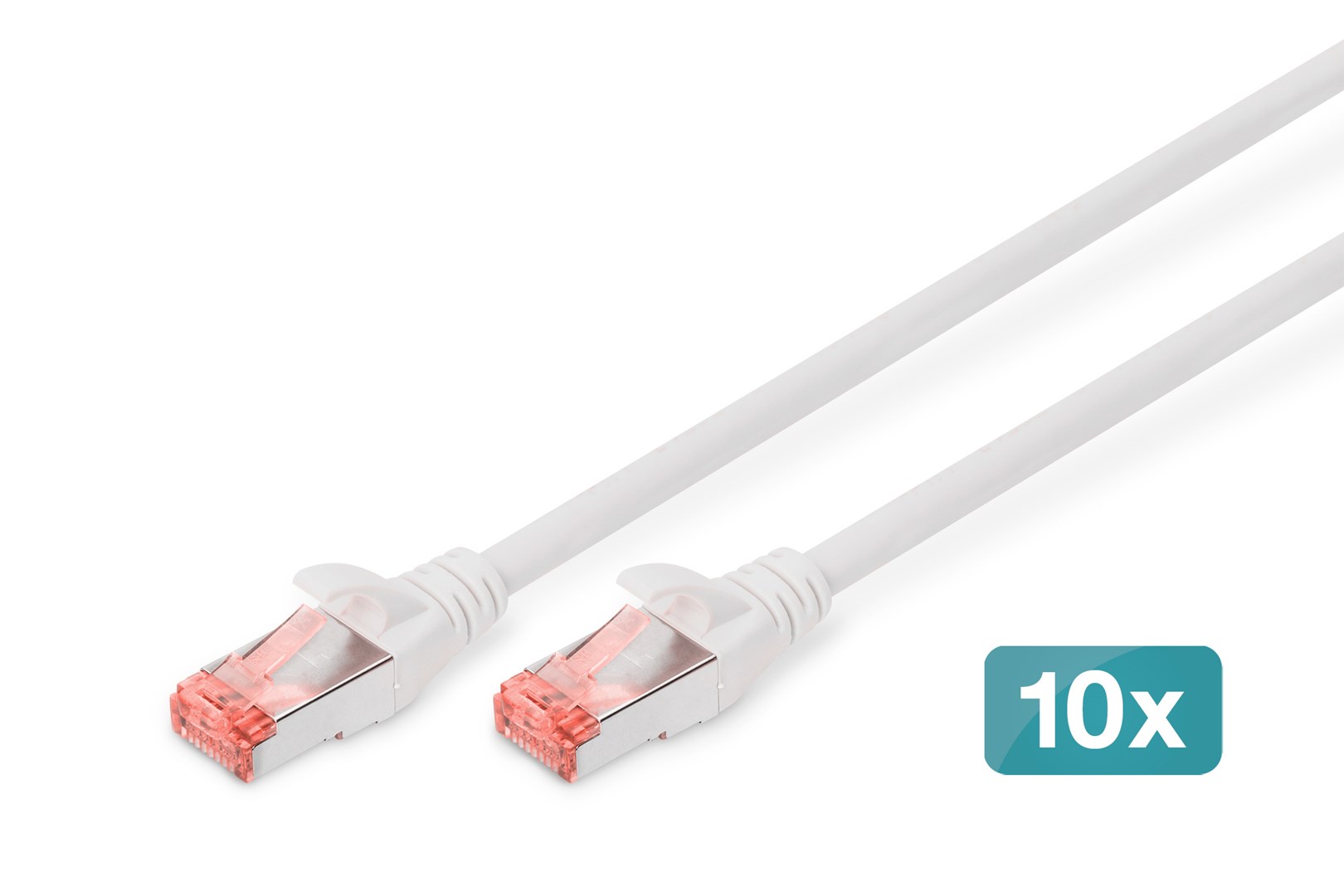 CAT 6 S/FTP patch cable, 10 pieces
