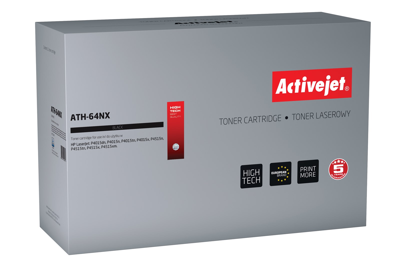 Activejet ATH-64NX toner for HP printer; HP 64X CC364X replacement; Supreme; 24000 pages; black