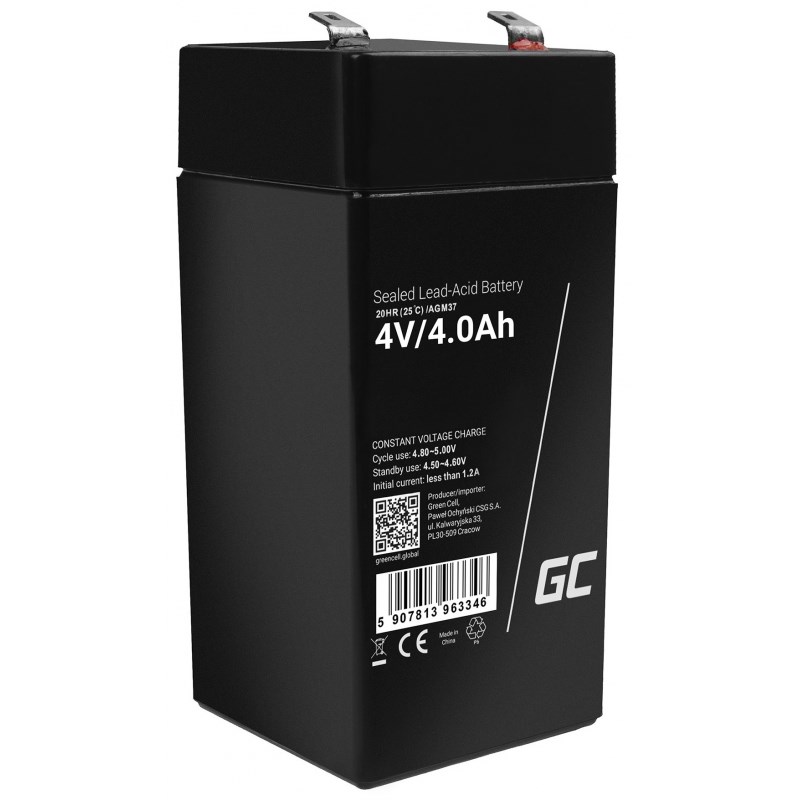 Green Cell AGM37 Industrial Rechargeable Battery Sealed Lead Acid (VRLA) 4000 MAh 4 V