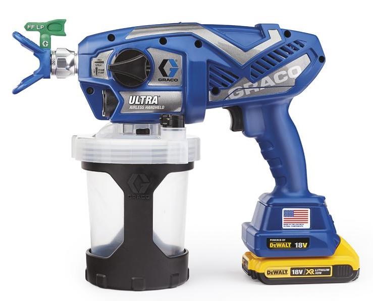 GRACO ULTRA AIRLES PAINT GUN ( 2 X AKU. 2AH DEWALT LOAD ) BAG