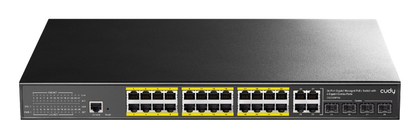 Cudy GS2028PS4 Managed L2 Gigabit Ethernet (10/100/1000) Power over Ethernet (PoE) 1U Black