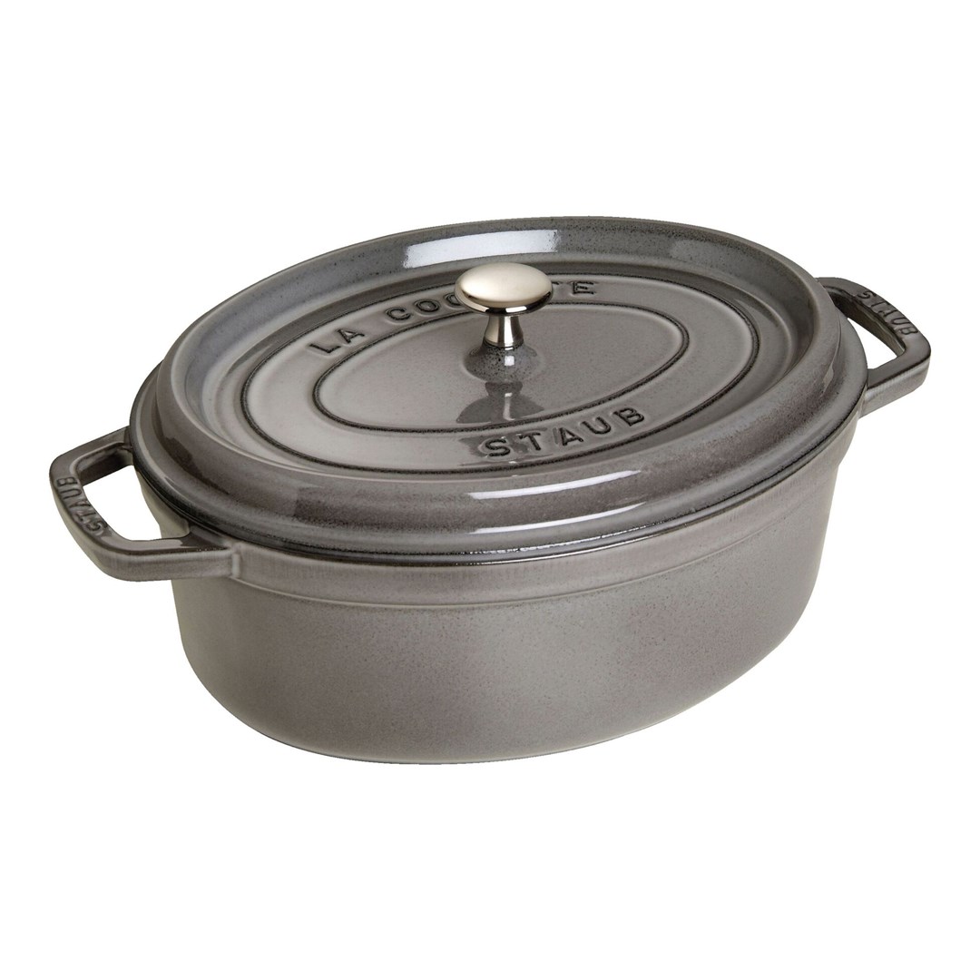 Staub La Cocotte 29cm Oval Graphit-Grau. Gusseisen
