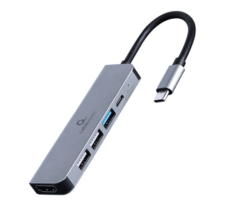 Gembird A-CM-COMBO5-03 laptop dock/port replicator Wired USB 3.2 Gen 1 (3.1 Gen 1) Type-C Silver