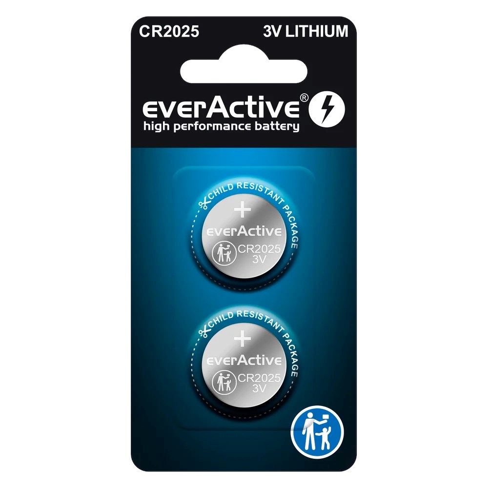 Lithium Battery Mini EverActive CR2025 - Blister 2 Pcs.