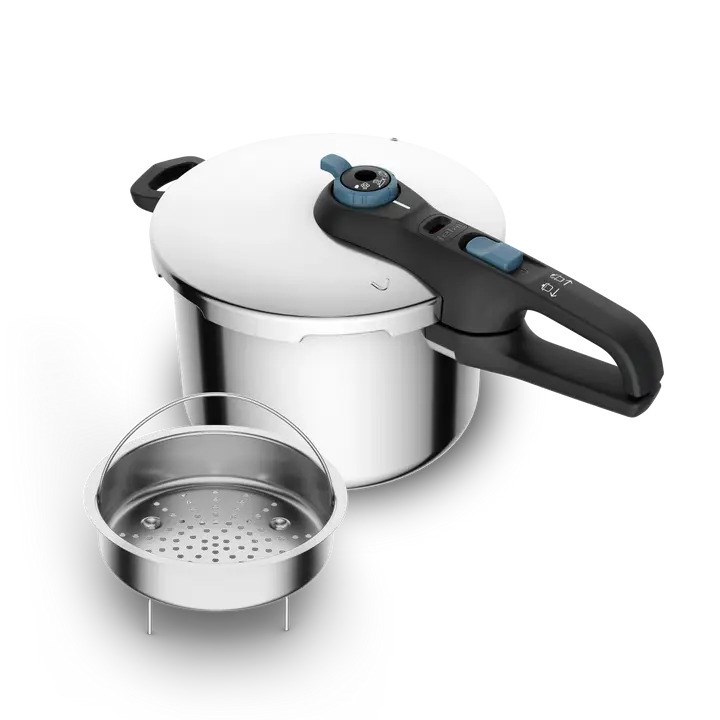 Pressure Cooker TEFAL SECURE TRENDY 6L Stainless Steel Basket