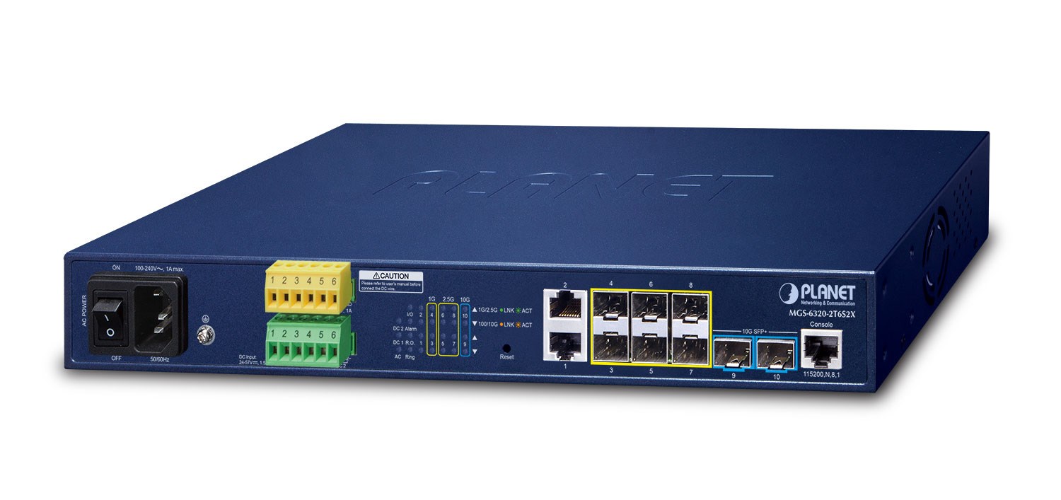 PLANET L3 2-Port 100/1000T + 2-Port Managed 1U Blue