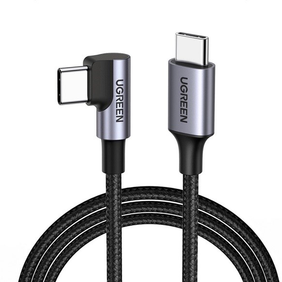 Ugreen USB-C (Straight) / USB-C (Angled) PD QC 60W 3A 0.5m US255 (Grey)