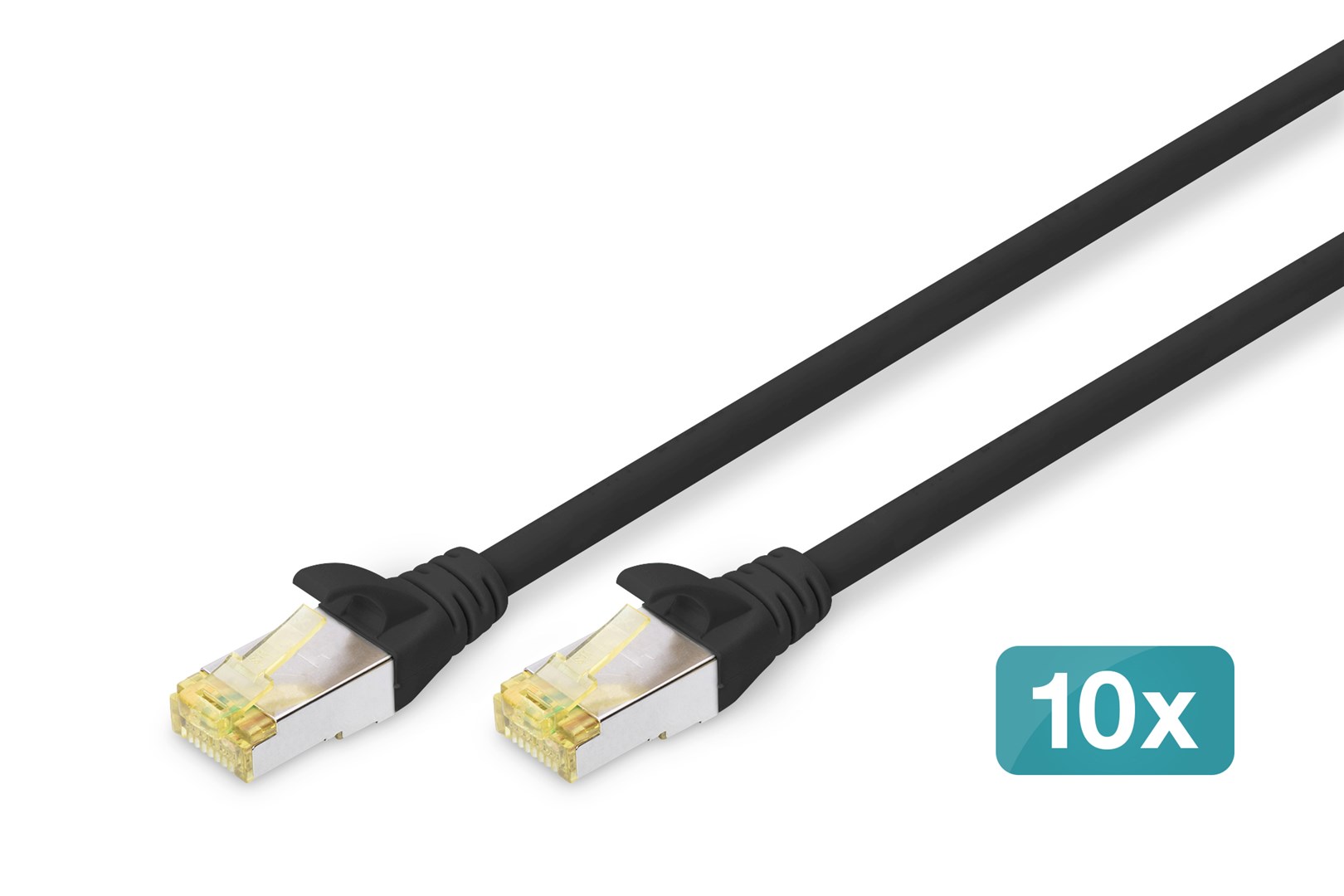 CAT 6A S/FTP patch cable, 10 pieces