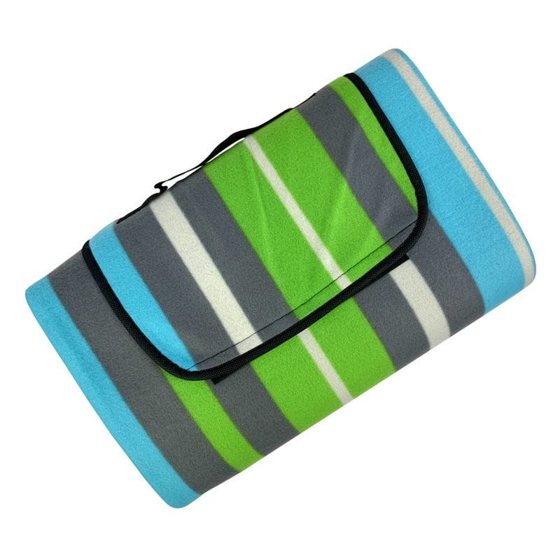 PROMIS Picnic Blanket Green Stripes 200 Cm X 150 Cm