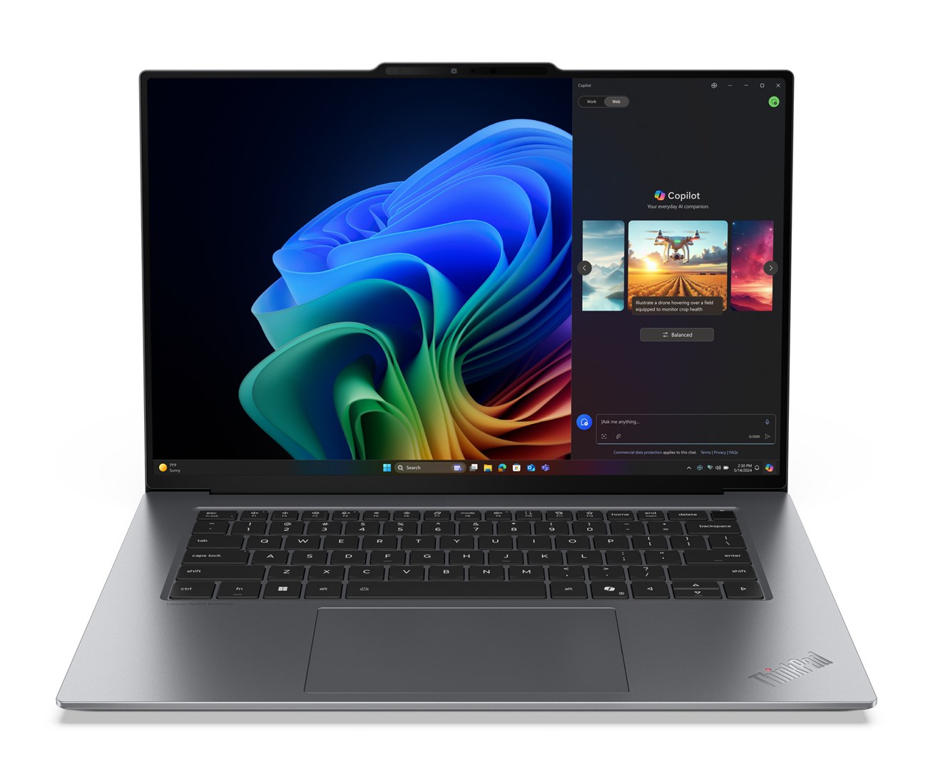 Lenovo ThinkPad X9-15 Gen 1 Copilot+ PC Intel Core Ultra 7 258V Laptop 38.9 cm (15.3") Touchscreen 2.8K 32 GB LPDDR5x-SDRAM 1 TB SSD Wi-Fi 7 (802.11be) Windows 11 Pro US English Grey