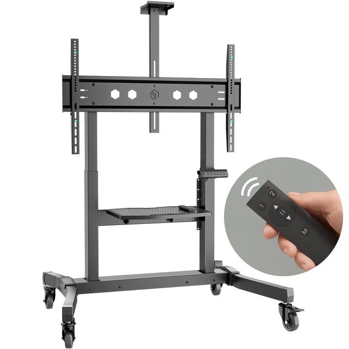 ONKRON TS1991E-B Mobile Motorised Stand For TVs Or Interactive Panels 50‘-100’ Max 130 Kg Black