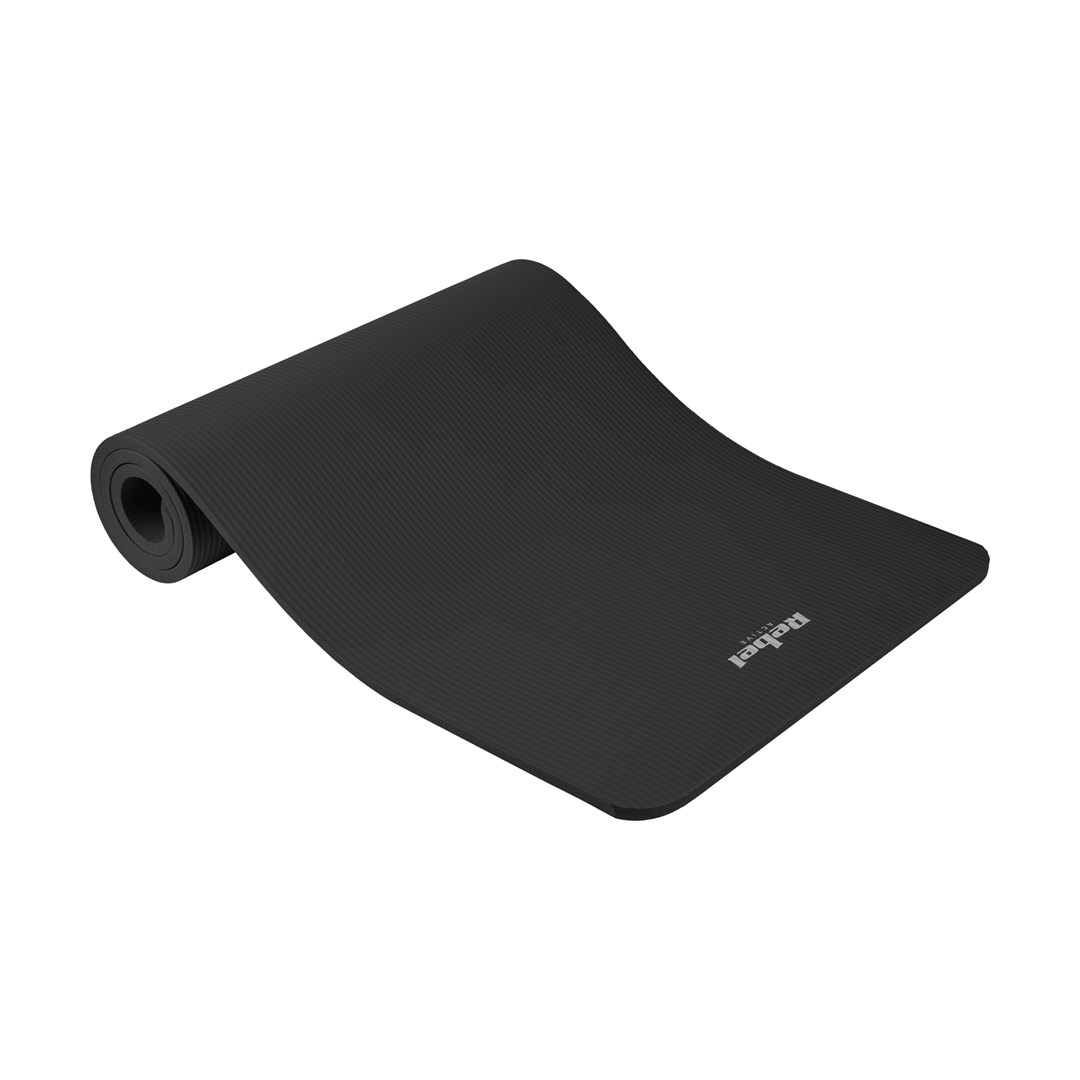 REBEL ACTIVE Black Gymnastic Exercise Mat