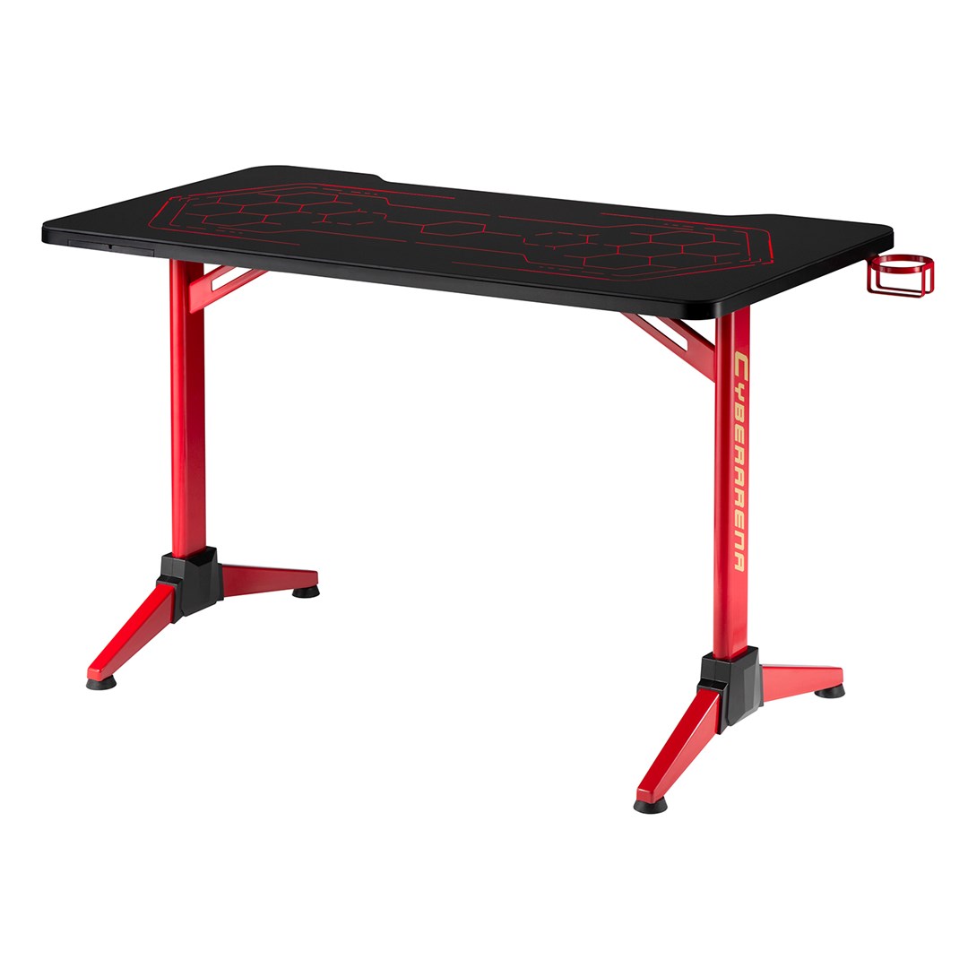 RGB Led NanoRS Gaming Desk Black Large 100kg Max Height 760mm RS163