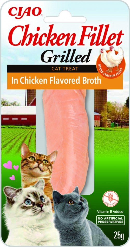 INABA Grilled Chicken Fillet In Chicken Flavored Broth - Cat Treats - 25 G
