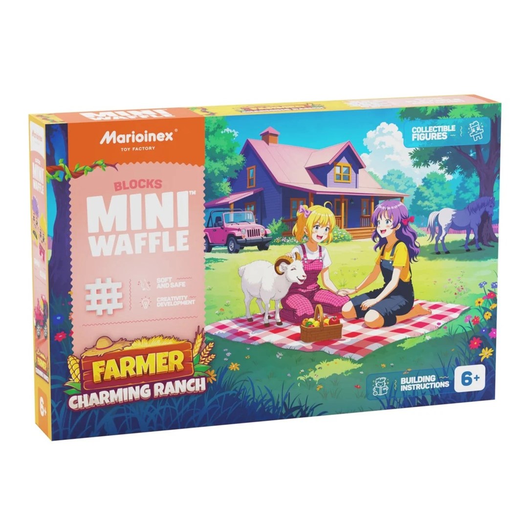 MARIOINEX Mini Waffle Farmer Building Blocks Charming Ranch 112 Pieces