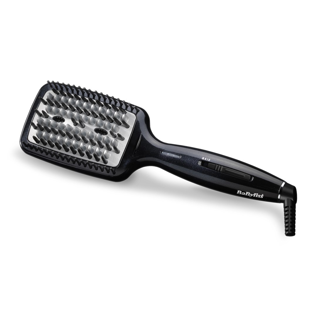 BaByliss Smoothing Heated Brush Straightening Brush Warm Black 76.8 (1.95 M)