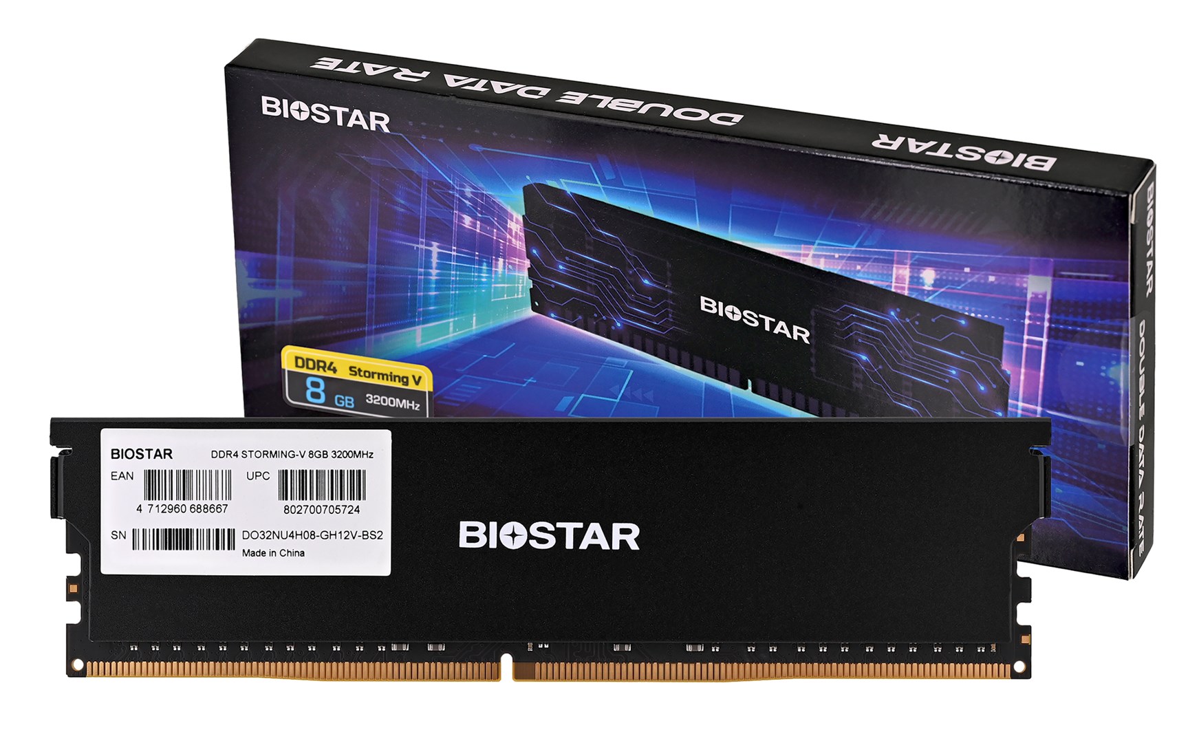 Biostar DDR4 Storming V Memory Module 8 GB 1 X 8 GB 3200 MHz (DX32NU4H08)