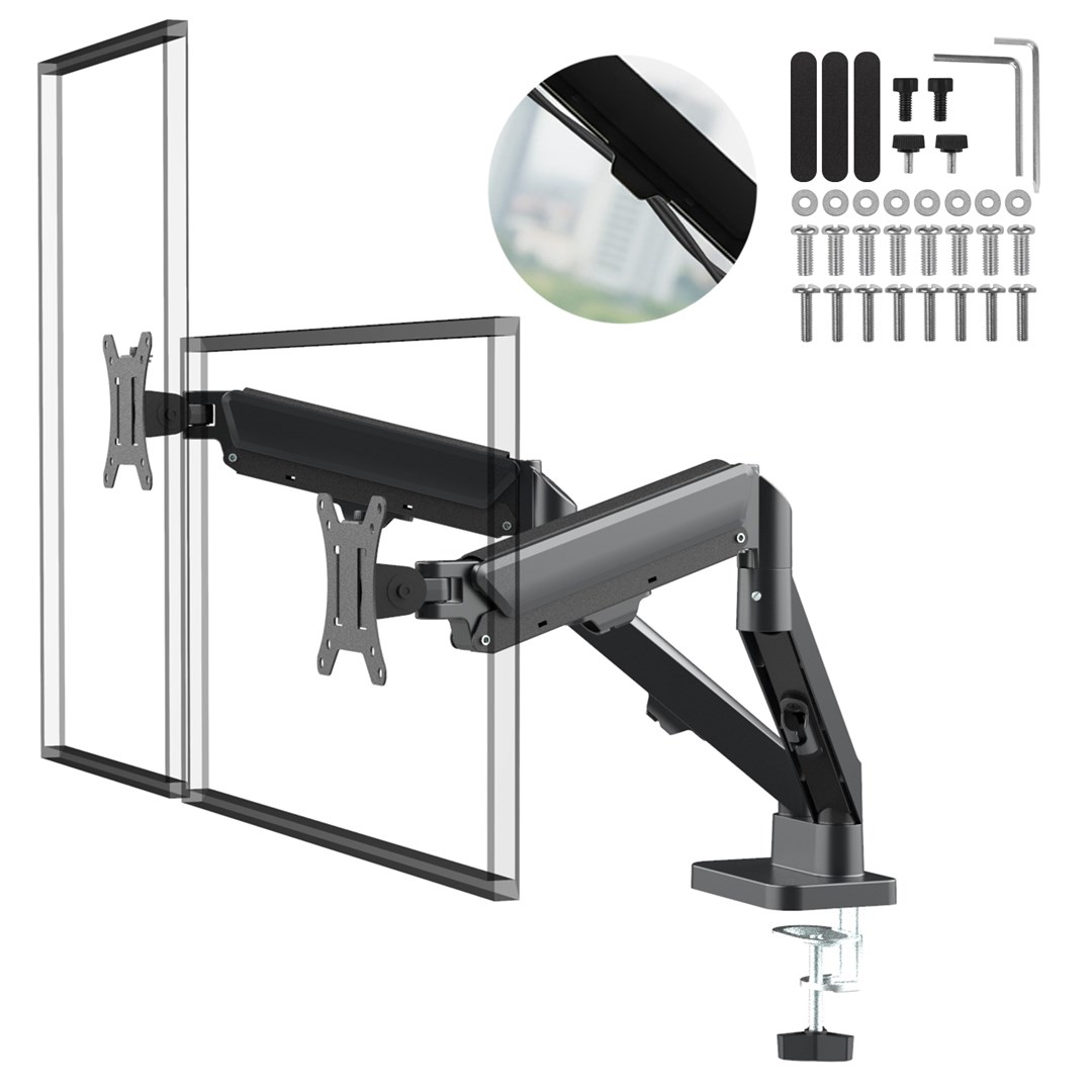 Maclean 2 Monitor Mount Gas Spring 17 32 2-10kg Black MC-134