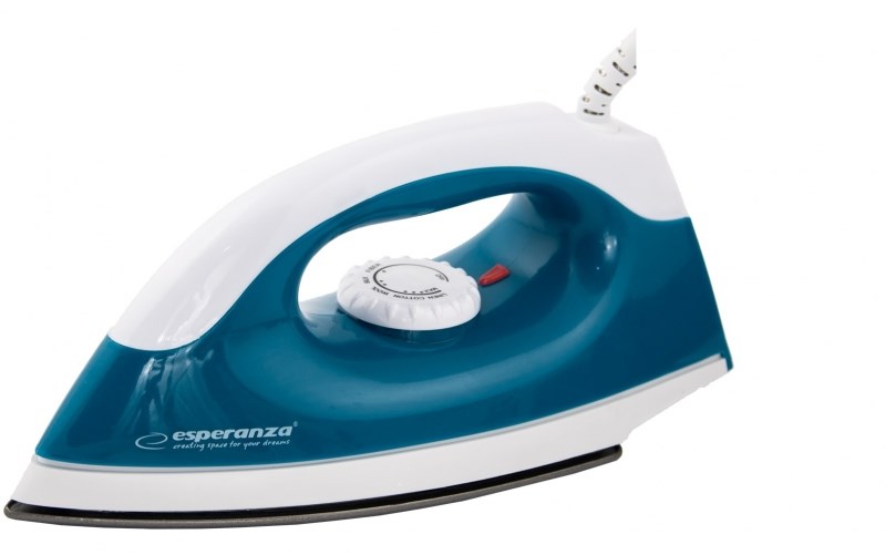 Esperanza TRAVEL IRON SMOOTHER Dry Iron Non-Stick Soleplate 1200 W Blue White