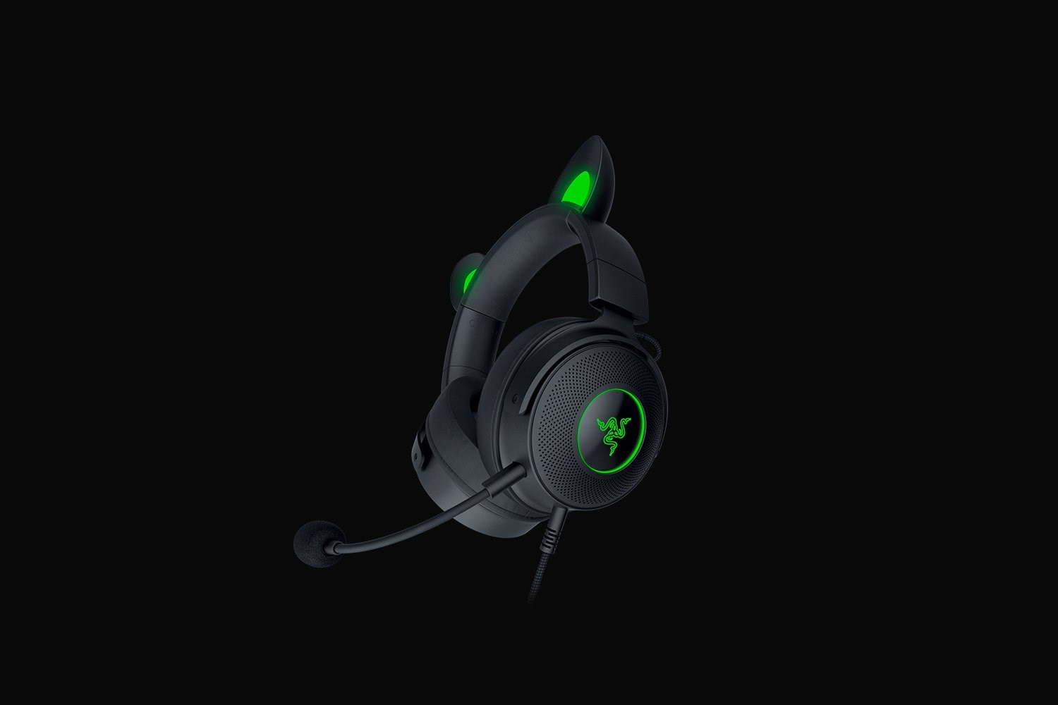 Razer Wired Over-Ear Black Gaming Headset Kraken V2 Pro Kitty Edition
