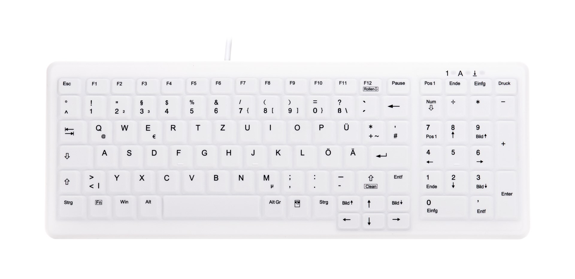 Contour Design Active Key Contour ClassicClean Medical Keyboard Removable Cover Compact Wired White DE C7000