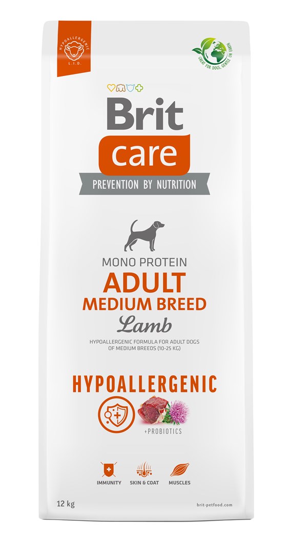 BRIT Care Hypoallergenic Adult Medium Breed Lamb - Dry Dog Food - 12 Kg