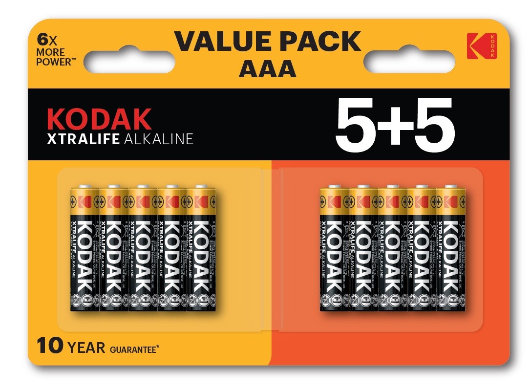 Kodak XTRALIFE Alkaline AAA Battery 10 (5 5 Pack)