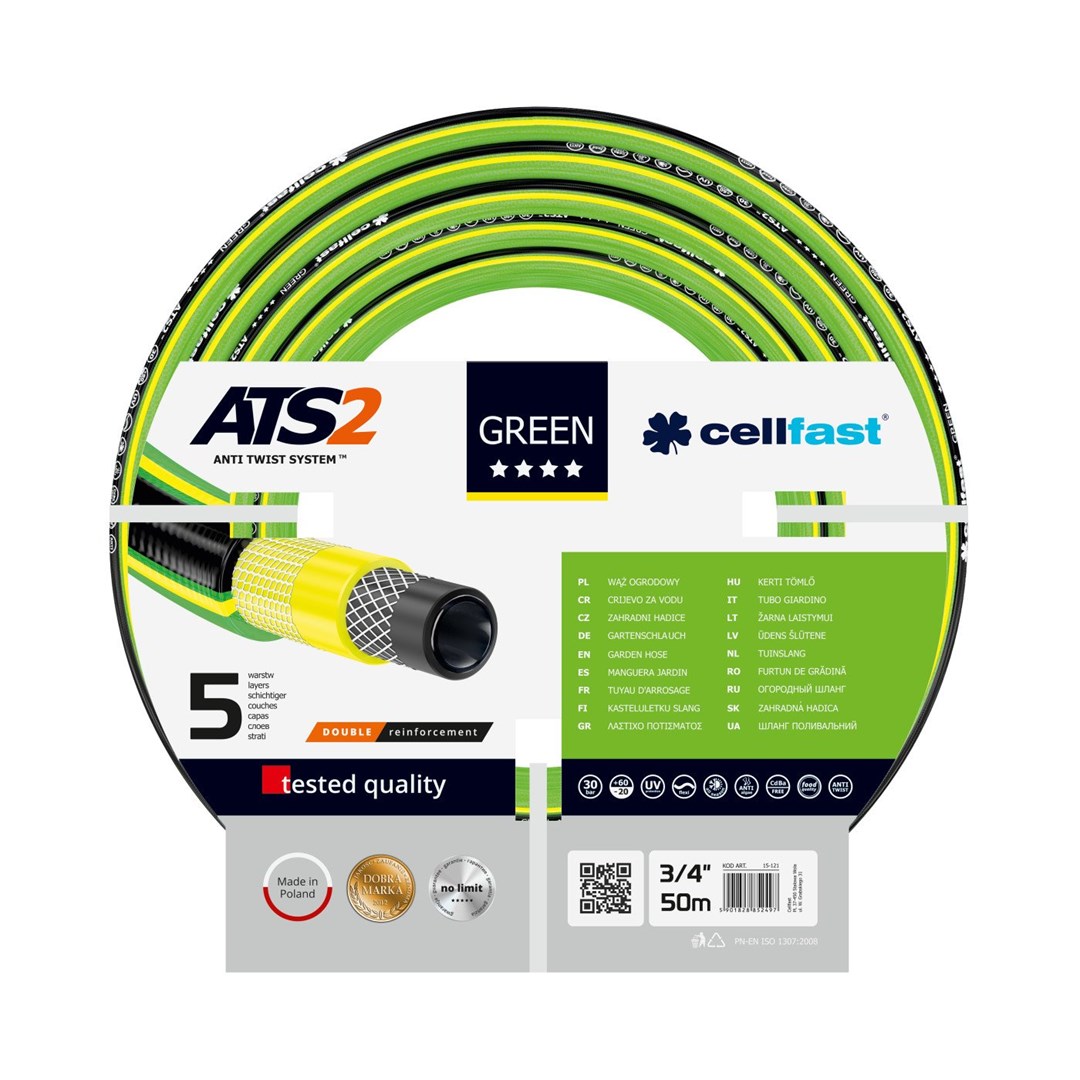 Garden Hose Cellfast 15-121 GREEN ATS2™ 3/4 50m