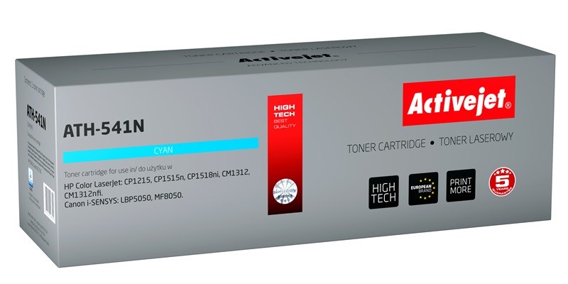 Activejet ATH-541N toner (replacement for HP 125A CB541A, Canon CRG-716C; Supreme; 1600 pages; cyan)