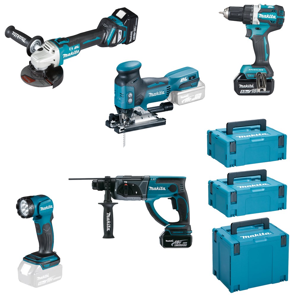 Combo Set 18V DDF484 DGA513 DHR202 DJV181 DML802