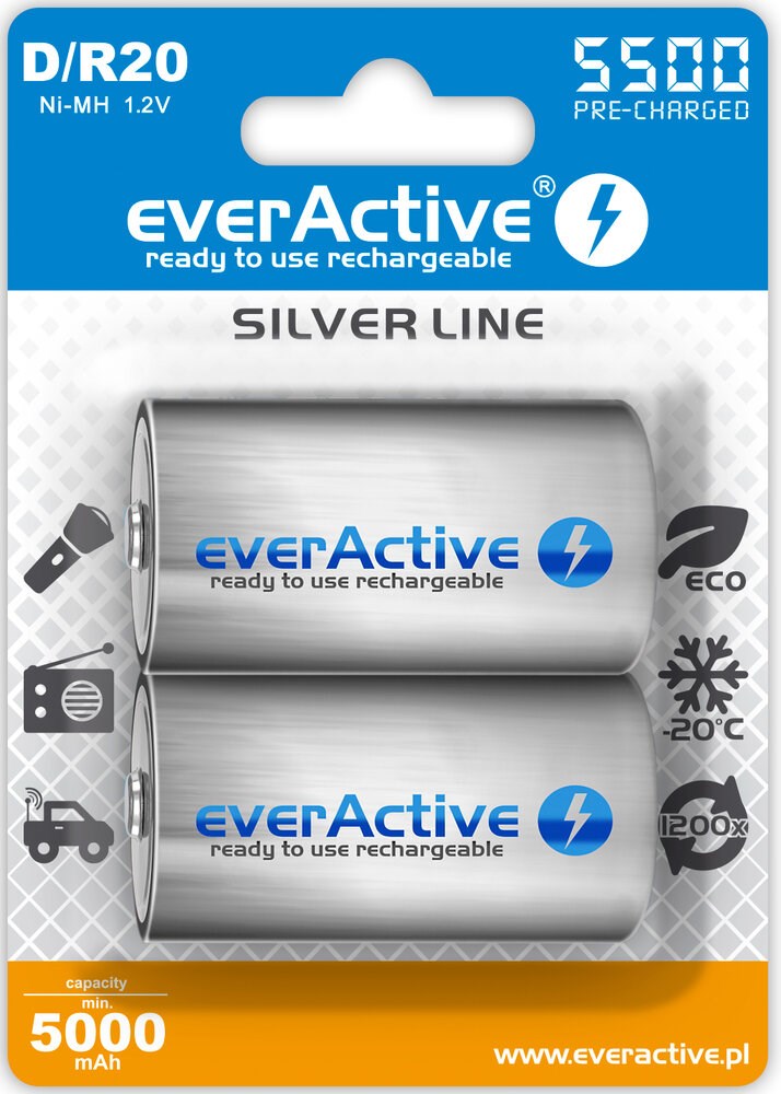 Everactive EVHRL20-5500 household battery Rechargeable battery D Nickel-Metal Hydride (NiMH)