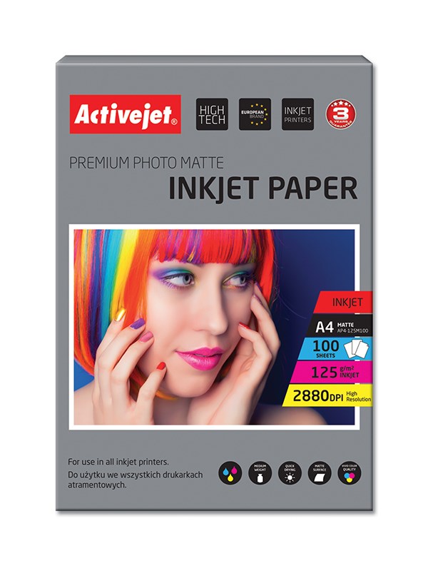 Activejet AP4-125M100 A4 Photo Paper - 100 Sheets