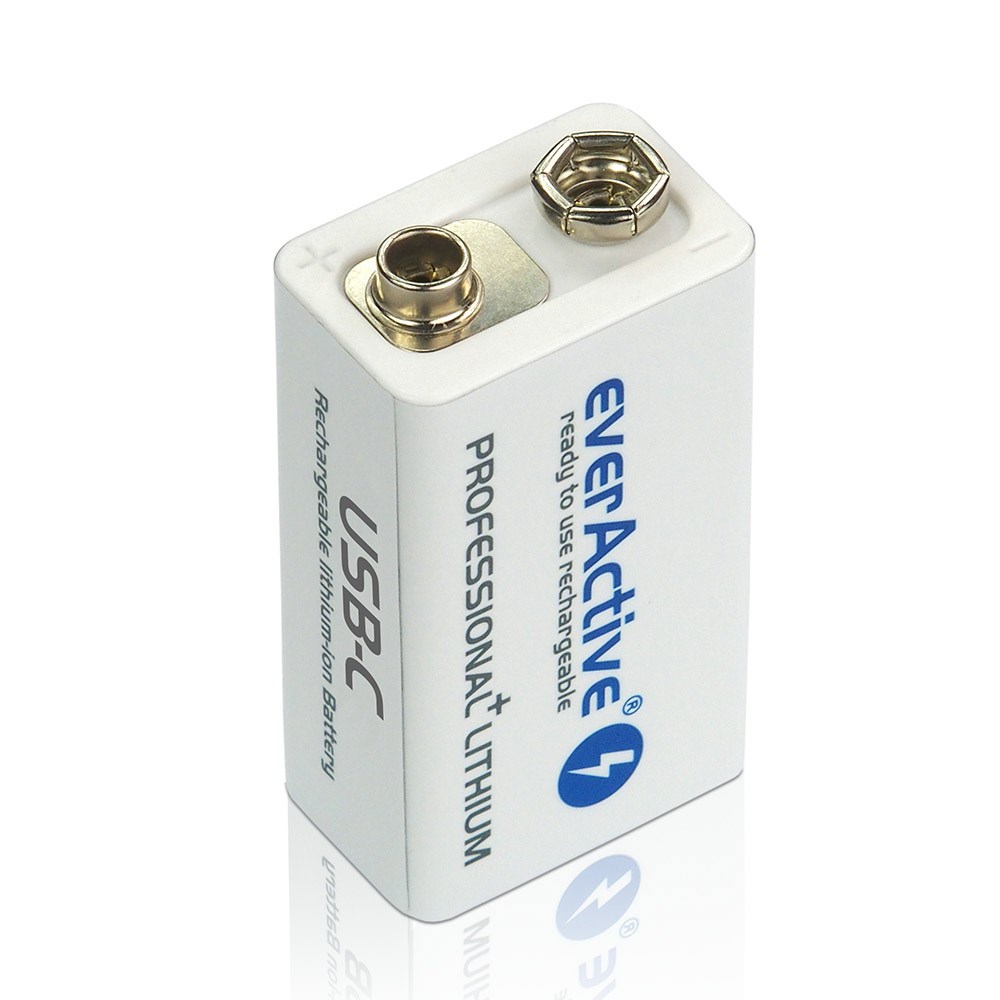 Rechargeable Battery EverActive 6F22/9V Li-Ion 550 MAh With USB TYPE C