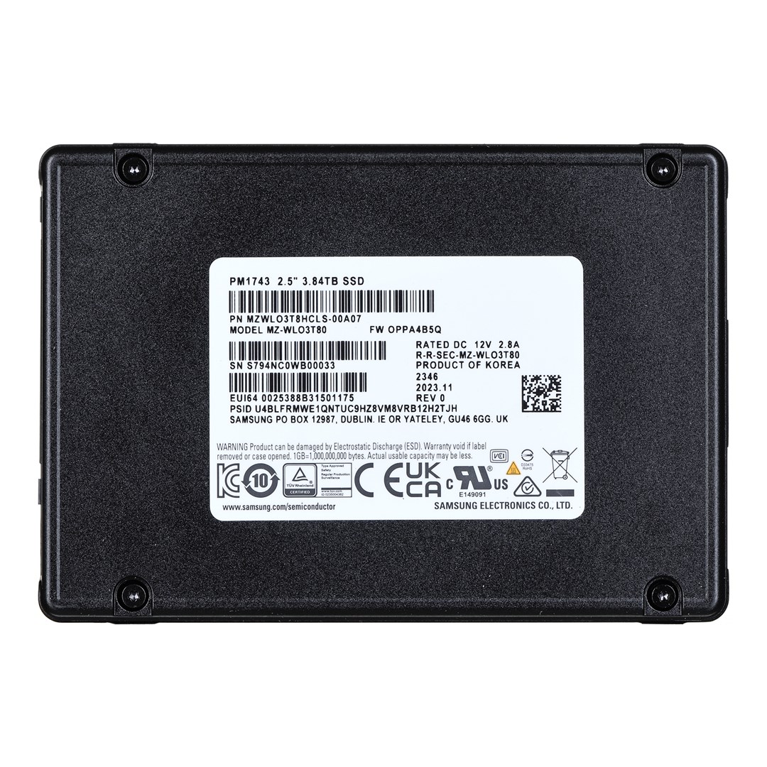SSD Samsung PM1743 3.84TB U.2 NVMe PCIe 5.0 MZWLO3T8HCLS-00A07 (DPWD 1)