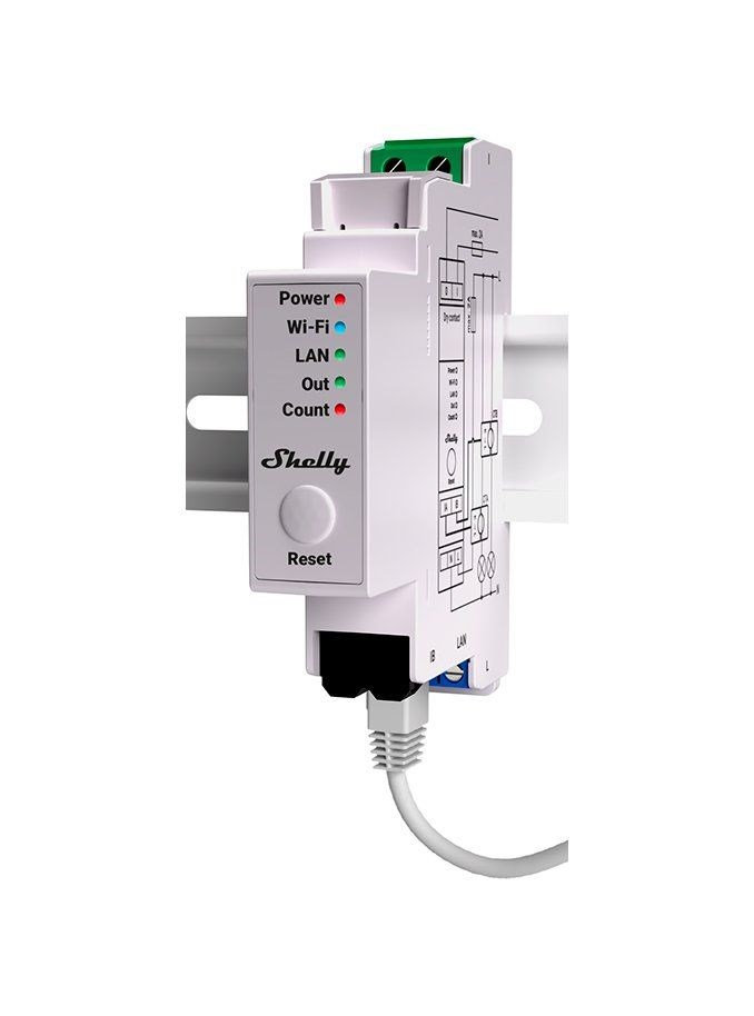 Shelly Relay "Pro EM 50A" WLAN LAN StromzäHler Inkl. 2x 50A Klemmen Metering BT DIN-Rail