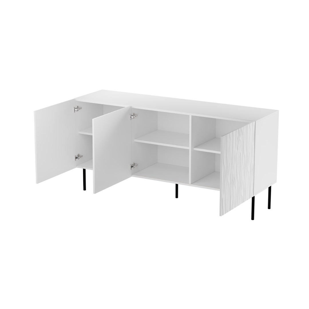 JUNGLE Chest 152x40.5x74.5 White Matt Black Legs