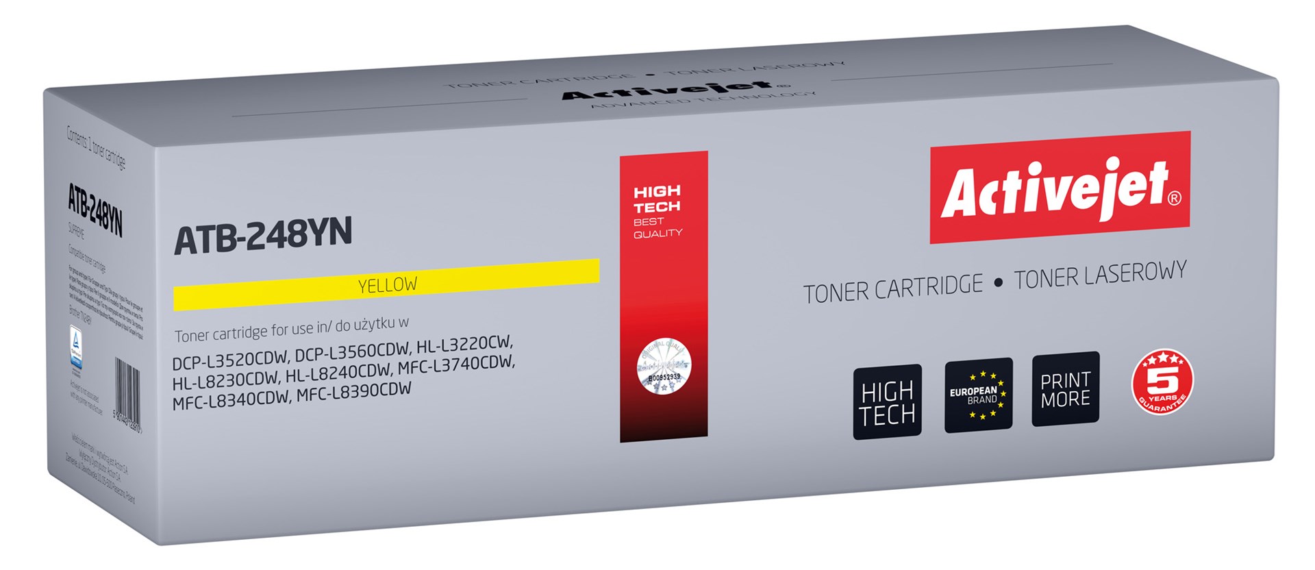 Activejet ATB-248YN Toner for Brother printers; Replacement Brother TN248Y; Supreme; 1000 pages; yellow)