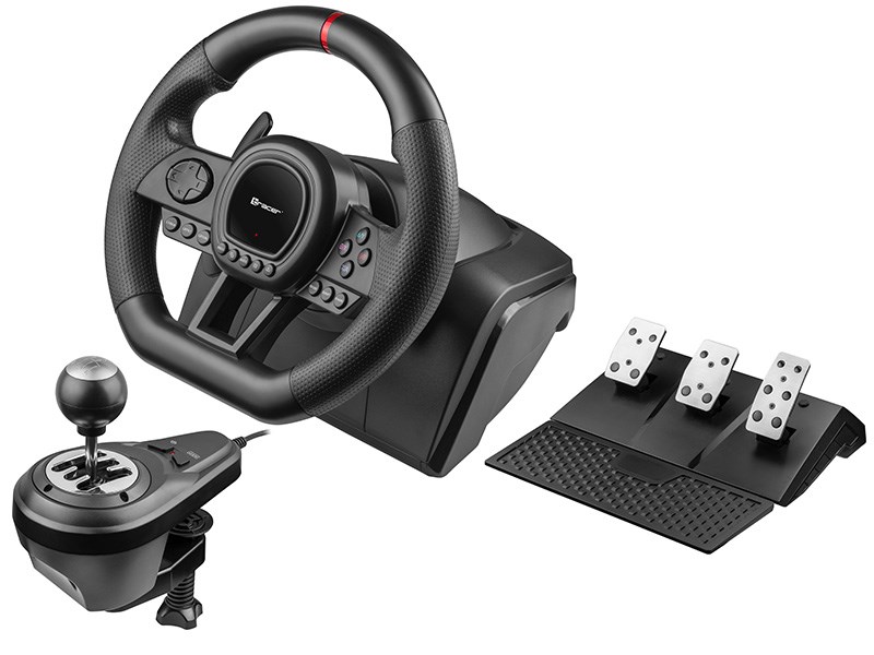 Tracer TRAJOY47345 Gaming Controller Black Steering Wheel Pedals PlayStation 4 PlayStation 3 Xbox One Xbox 360 Switch PC