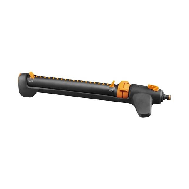 Fiskars 1027028 Water Sprinkler Oscillating Water Sprinkler Black Orange