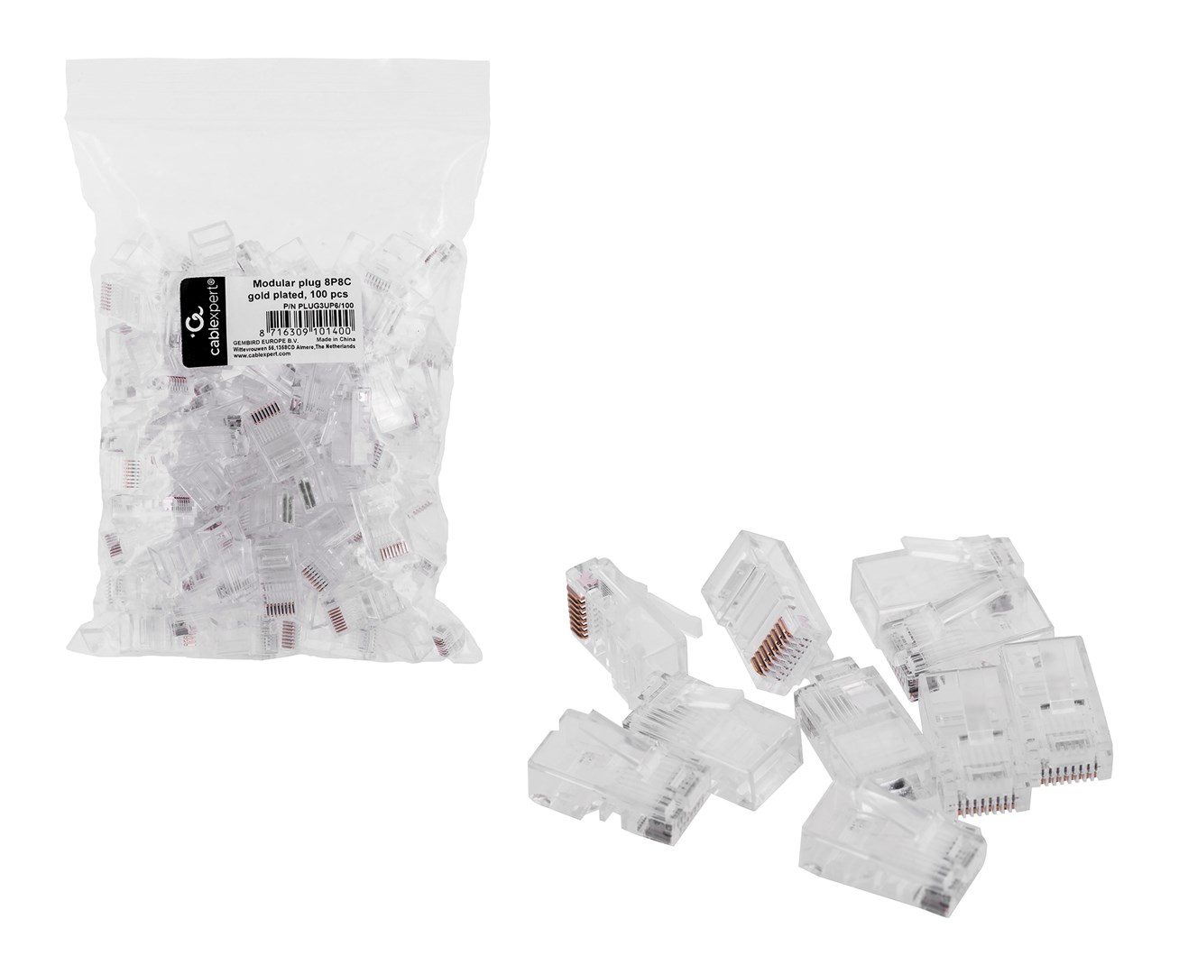 Cablexpert PLUG3UP6/100 wire connector 1 Transparent