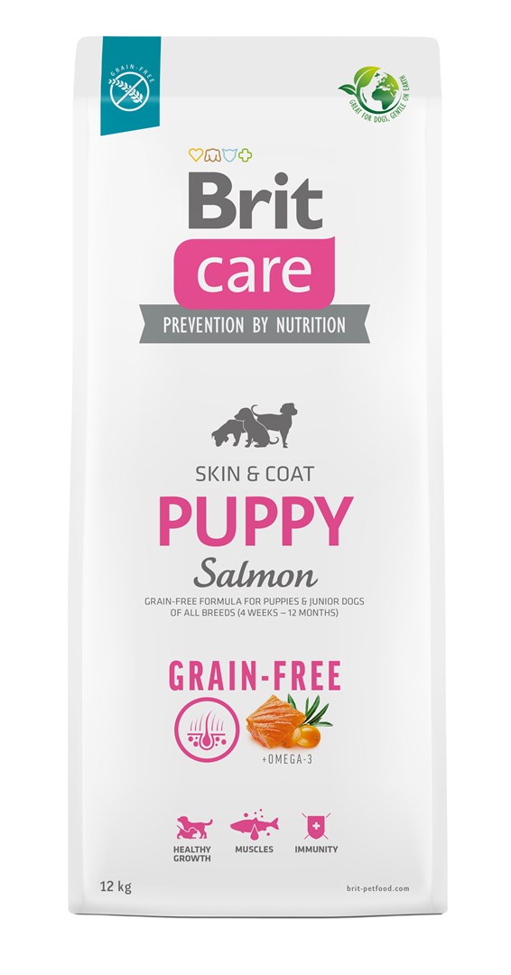 Dry Food For Puppies And Young Dogs Of All Breeds (4 Weeks - 12 Months).Brit Care Dog Grain-Free Puppy Salmon 12kg