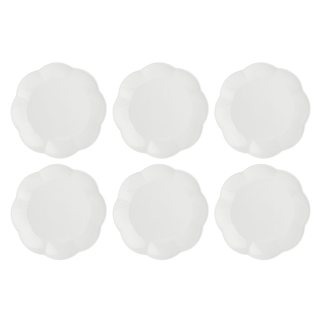 Set Of 6 Villadeifiori Dinner Plates - White 26 Cm