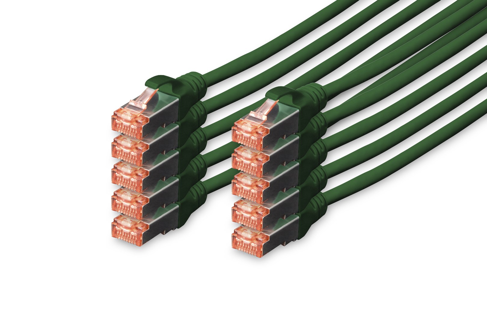 CAT 6 S/FTP patch cable, 10 pieces